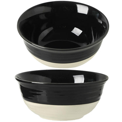 Hasense Ceramic Soup Bowls Set of 4, 40 Ounce Large Cereal Bowls for Kitchen, 7 Inch Serving Bowls for Salad Pasta Ramen Pho Popcorn, Dishwasher Microwave Safe, Navy Blue