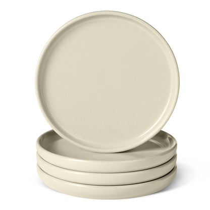 Amazon Basics Glazed Stoneware Salad Plates, Ceramic 4-Piece Set, Microwave and Dishwasher-Safe, 8.3 in., Olive