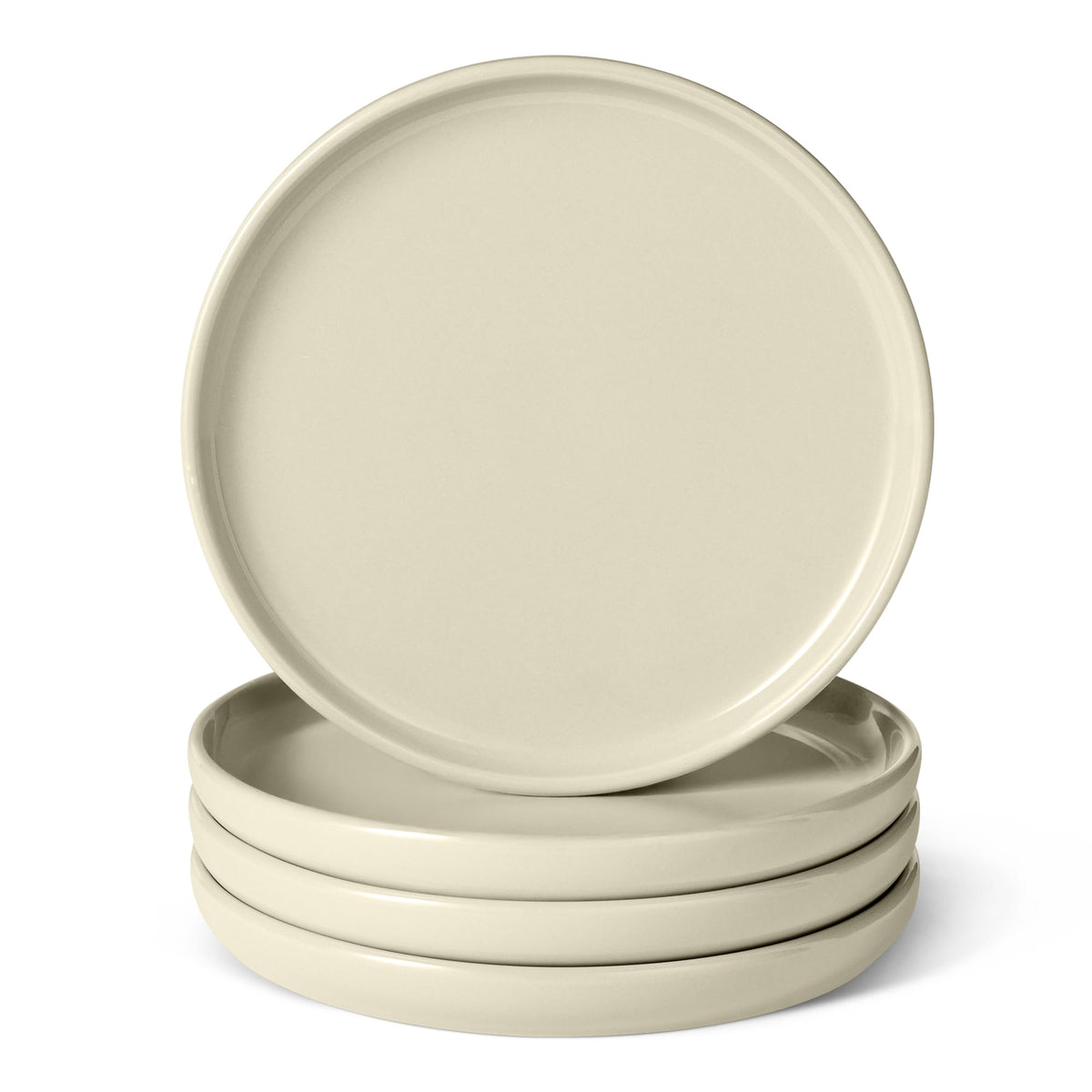 Amazon Basics Glazed Stoneware Dinner Plates, Ceramic 4-Piece Set, Microwave, Dishwasher and Freezer-Safe, 10.5 in., Olive