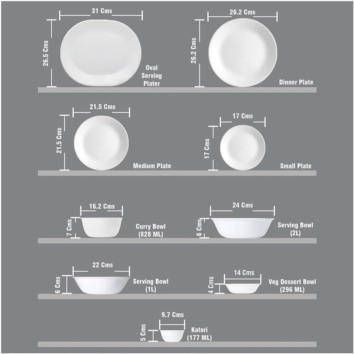 Corelle Vitrelle 6-Piece Soup/Cereal Bowl Set Triple Layer Glass and Chip Resistant, 18-Oz Lightweight Round Bowls, Winter Frost White