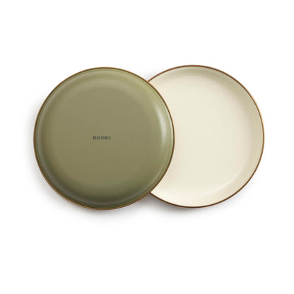 Barebones 8 Inch Salad Plate - Set of 2 Salad Plates - Enamelware Plates - Durable Kitchen or Camping Plate - Eggshell