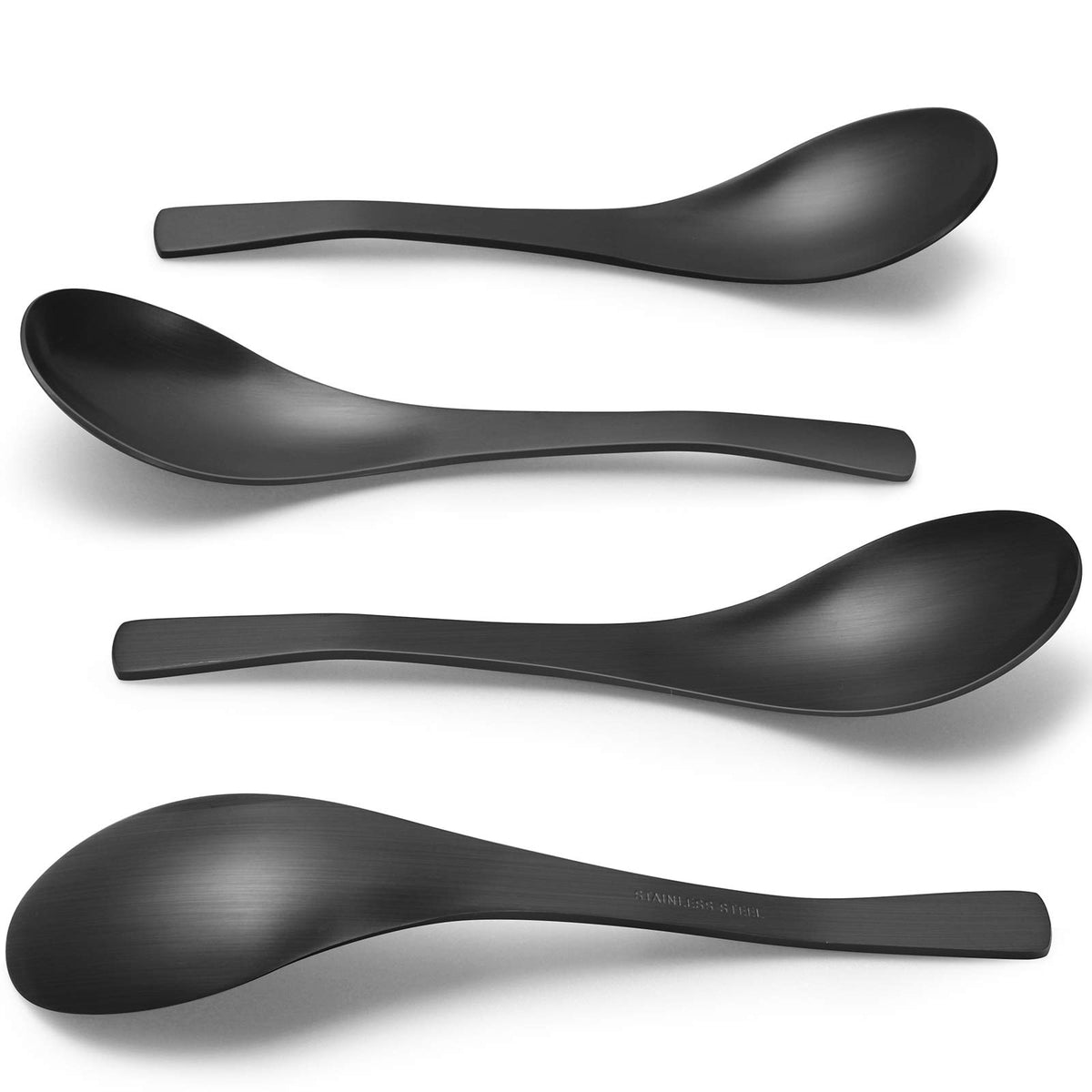HIWARE Thick Heavy-weight Soup Spoons, High Grade Stainless Steel Soup Spoons, Set of 6
