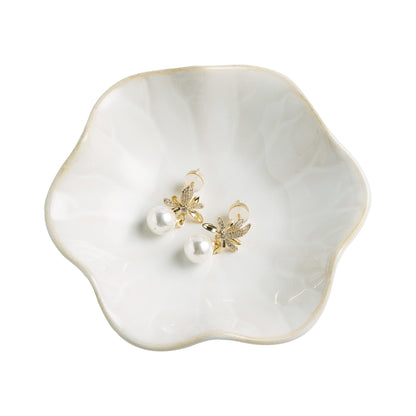 BEUNAIZER Jewelry Dish Tray, Ring Dish, Ceramic Trinket Tray, Key Bowl | Decorative plate style keeps earrings, necklaces and small items easy to see, suited for friends, daughters and mothers.