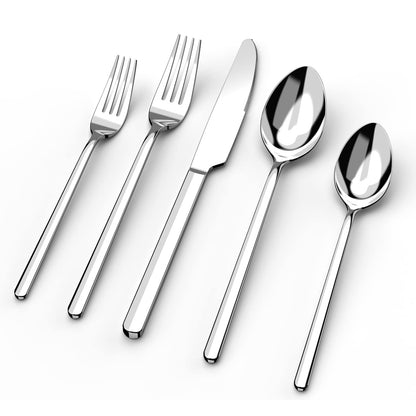 40 Piece Silverware Set, Flatware Set for 8, 18/10 Stainless Steel Cutlery Set Mirror Polished Modern Design Dishwasher Safe