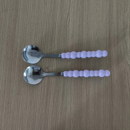 2pcs Colored Pearl Spoon, Modern Home Use Rice Spoon, Small Soup Spoon, Culinary Cutlery