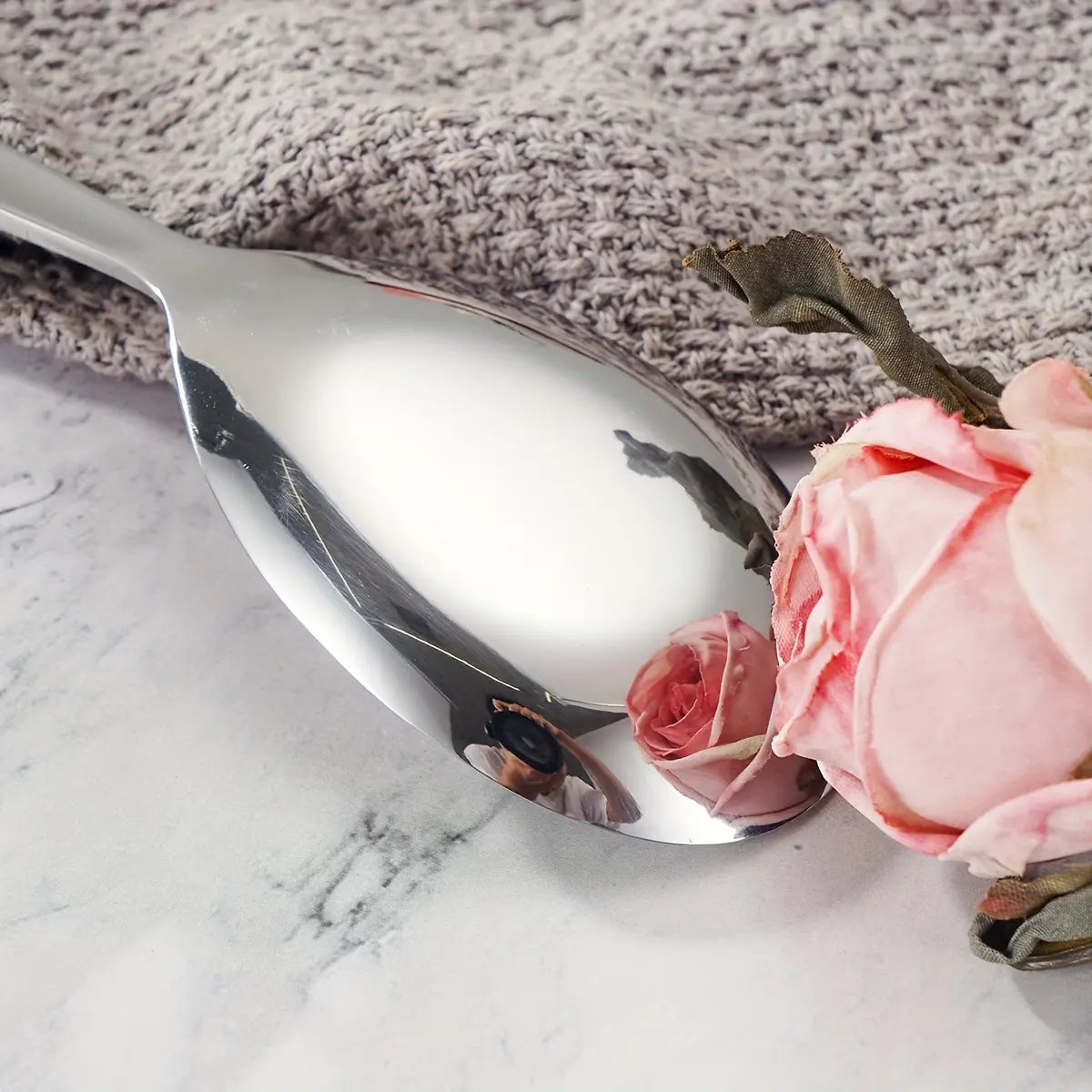 3Pcs Stainless Steel Soup Spoon Set Premium Aesthetic Tableware Silverware for SpoonTok Dessert Cake Wedding Christmas Family Dinner, Suitable for outdoor use