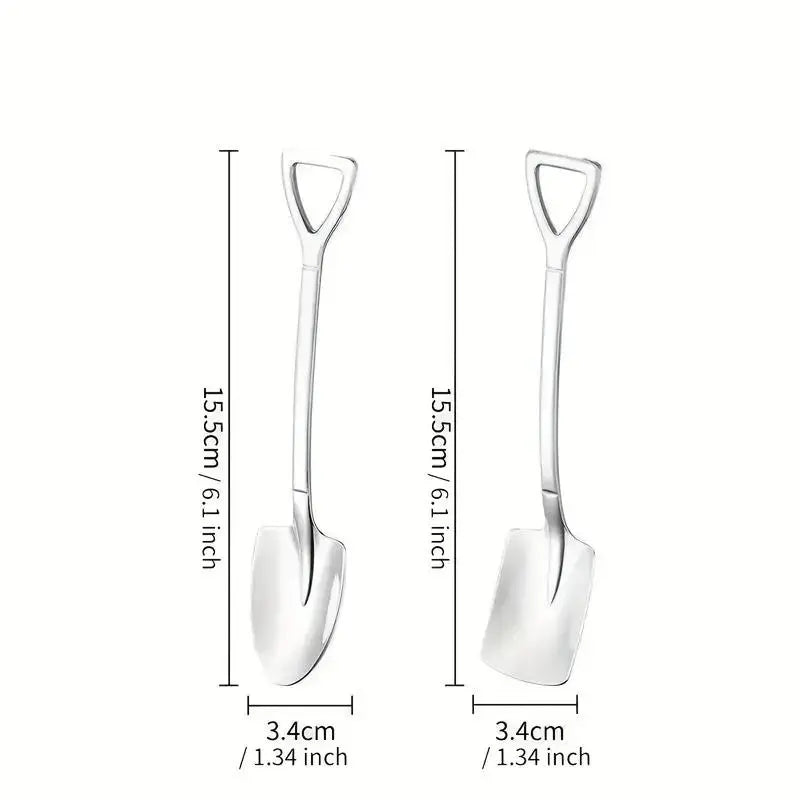 Stainless Steel Watermelon Shovel Spoon, 4 Counts/set Creative Sturdy Dessert Spoon, Fruit Ice Cream Spoon, Portable Spoon for Home Kitchen Stainless Steel Utensils, Metal Utensils, Stainless Steel Spoons