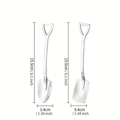 Stainless Steel Watermelon Shovel Spoon, 4 Counts/set Creative Sturdy Dessert Spoon, Fruit Ice Cream Spoon, Portable Spoon for Home Kitchen Stainless Steel Utensils, Metal Utensils, Stainless Steel Spoons