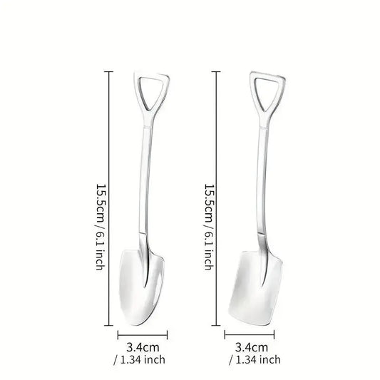 Stainless Steel Watermelon Shovel Spoon, 4 Counts/set Creative Sturdy Dessert Spoon, Fruit Ice Cream Spoon, Portable Spoon for Home Kitchen Stainless Steel Utensils, Metal Utensils, Stainless Steel Spoons