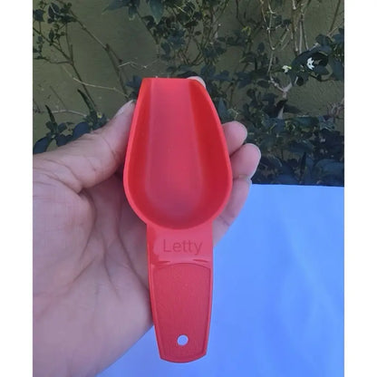 Vintage-Style Spoon in Yellow Pink Red & Transparent 5 1/4 Inches for Serving Seeds Nuts Flour Kitchen Essential
