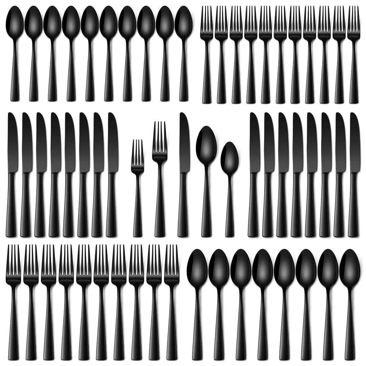 Stapava 40 Piece Silverware Set, Food-Grade Stainless Steel Flatware Sets for 8 Mirror Polished Cutlery Utensil Sets Include Dinner Knives Spoons and Forks Set Dishwasher Safe for Home Restaurant