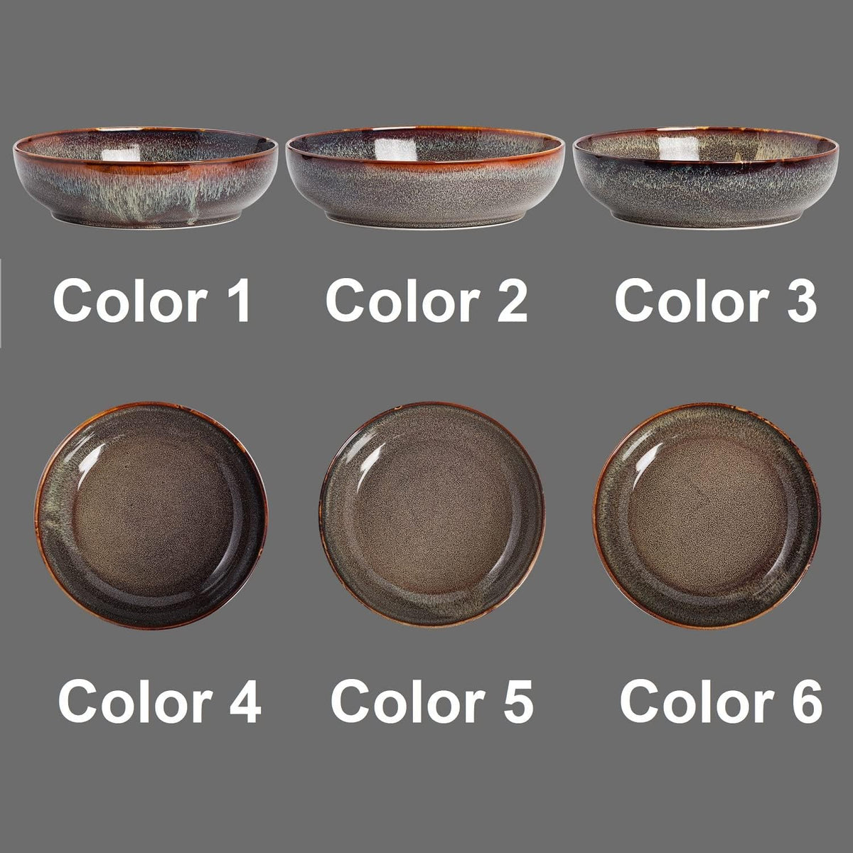 30oz Ceramic bowls set of 4-8" serving bowls for Kitchen,Pasta,Salad-Dishwasher & Microwave Safe Perfect for Housewarming, Thanksgiving, Christmas-Caramel Brown