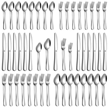 PHILIPALA 30 Piece Silverware Set, Stainless Steel Flatware Set for 6 Food Grade Novelty Flatware Cutlery Utensil Set Include Knife Fork Spoon Mirror Polished Dishwasher Safe