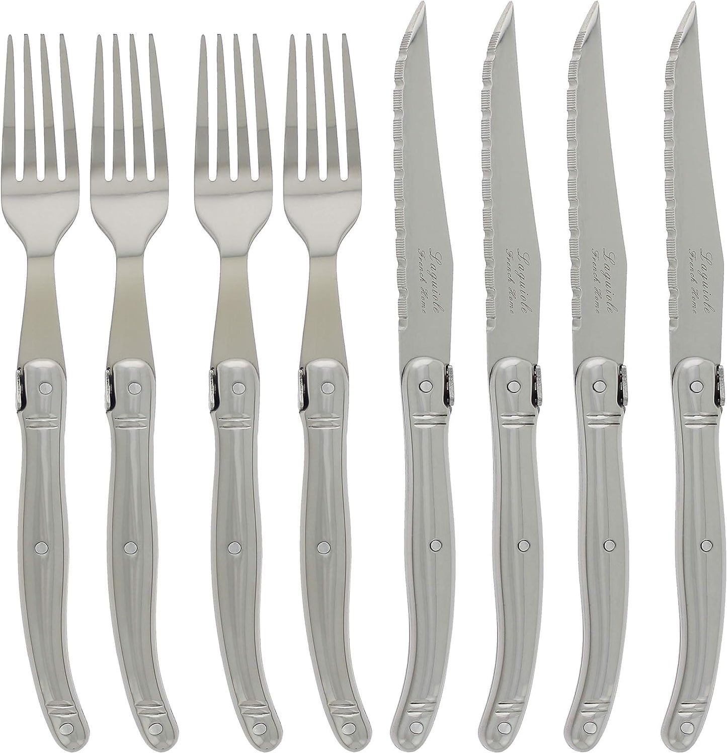 Laguiole 8-Piece Stainless Steel Steak Knife and Fork Set