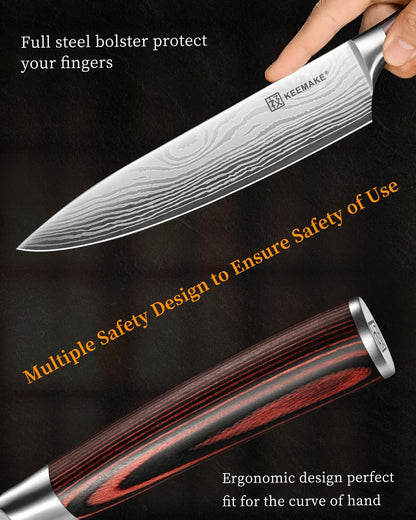 3 Pieces Kitchen Knife Set, Professional Ultra Sharp Chef Knife Set | Japanese High Carbon Stainless Steel with Pakkawood Handle, Kitchen Gadgets, Unique Gifts for Women Men