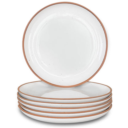 Mora Ceramic Artisan Matte Plates Set, 7.8 in - Set of 6 - The Dessert, Salad, Appetizer, Small Dinner etc Plate. Microwave, Oven, and Dishwasher Safe, Scratch Resistant. Kitchen Porcelain Dish