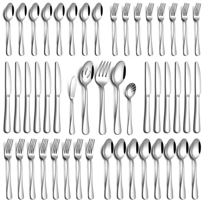 PHILIPALA 30 Piece Silverware Set, Stainless Steel Flatware Set for 6 Food Grade Novelty Flatware Cutlery Utensil Set Include Knife Fork Spoon Mirror Polished Dishwasher Safe