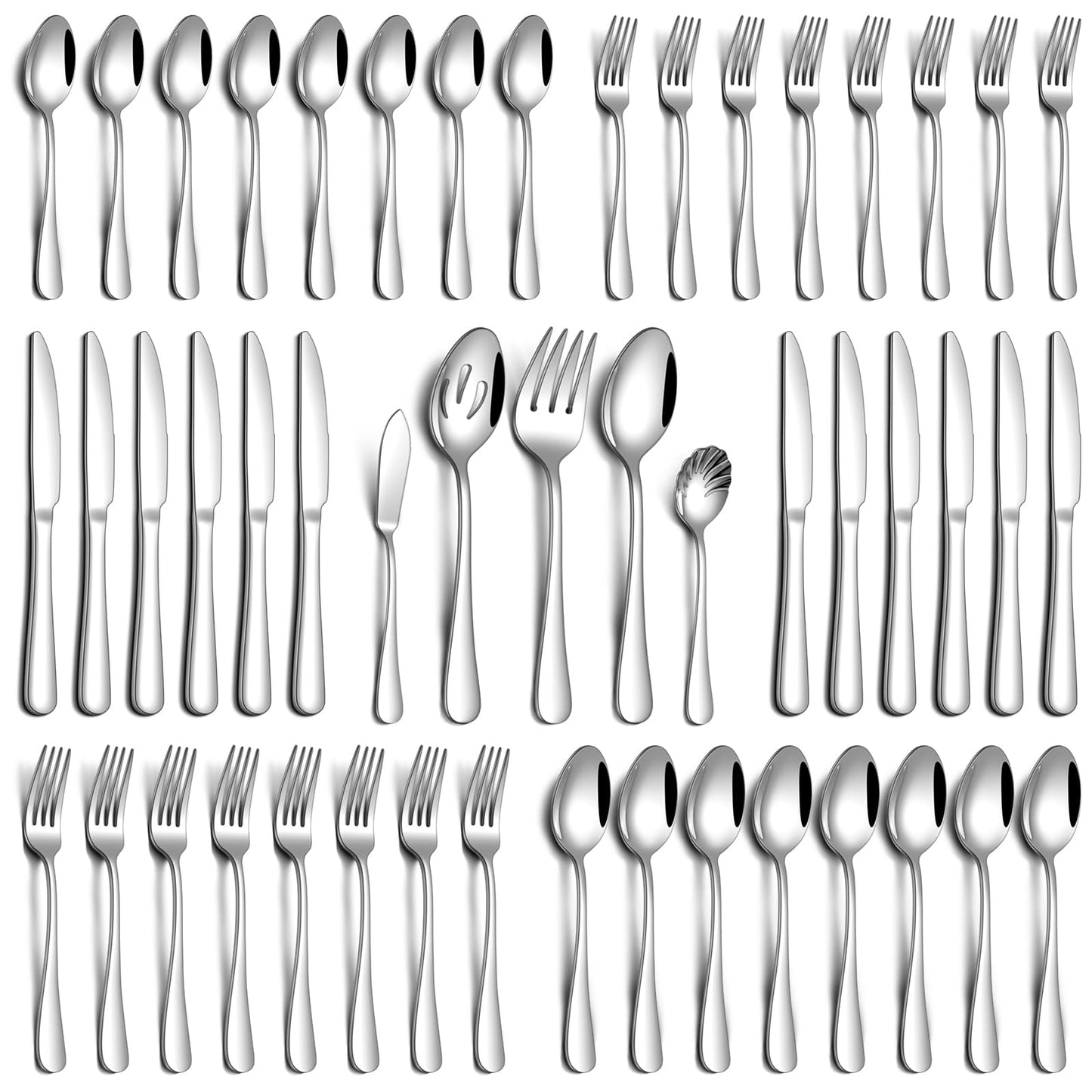 PHILIPALA 20 Piece Silverware Set, Stainless Steel Flatware Set for 4 Food Grade Novelty Flatware Cutlery Utensil Set Include Knife Fork Spoon Mirror Polished Dishwasher Safe