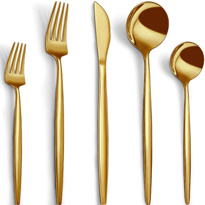 40-Piece Silverware Set for 8, CEKEE Stainless Steel Flatware Cutlery Set Included Knife Spoon and Fork, Kitchen Utensils Set for Home Hotel Wedding Restaurant - Mirror Polished & Dishwasher Safe