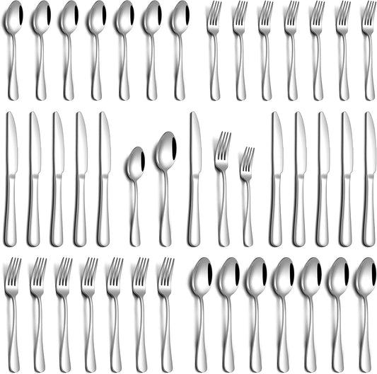 PHILIPALA 30 Piece Silverware Set, Stainless Steel Flatware Set for 6 Food Grade Novelty Flatware Cutlery Utensil Set Include Knife Fork Spoon Mirror Polished Dishwasher Safe