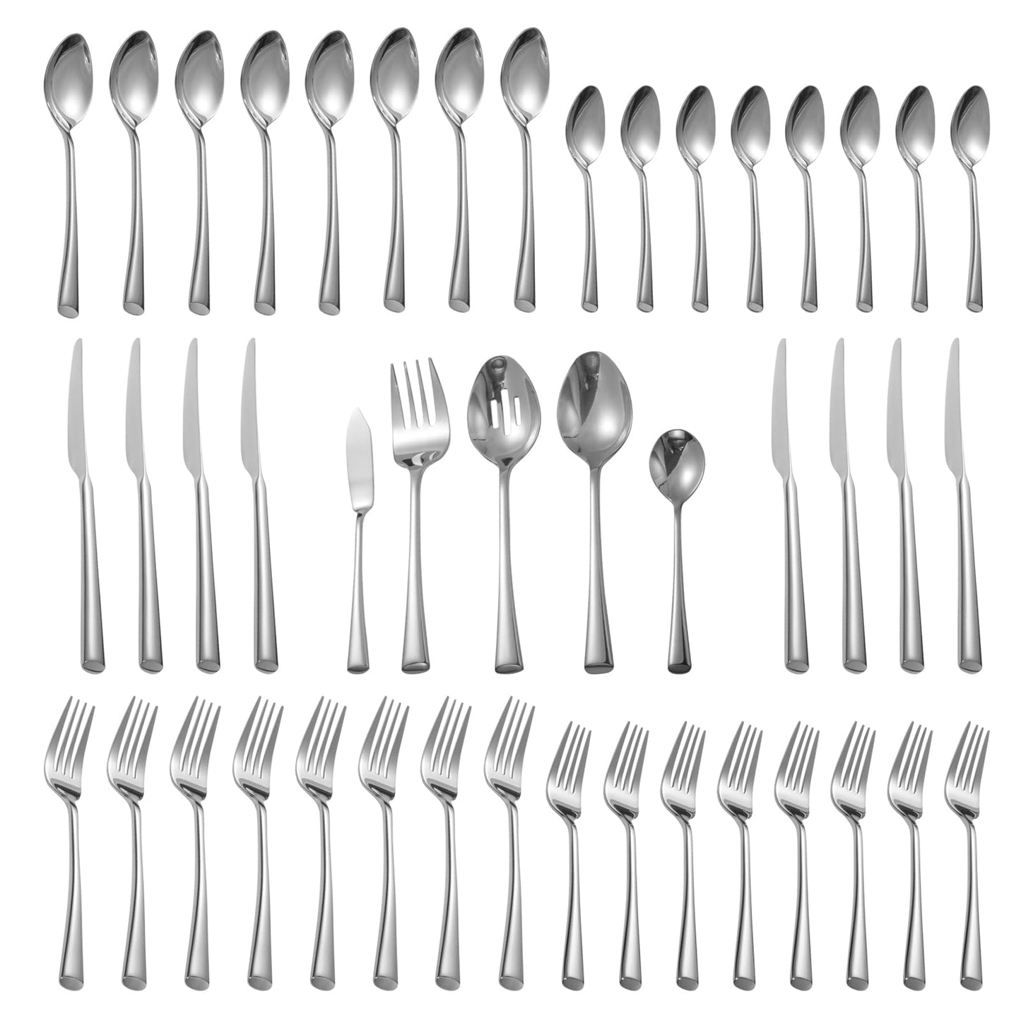 Alata Bailey 20-Piece Forged Silverware Set Stainless Steel Flatware Set,Service for 4,Mirror Polished Cutlery Set,Dishwasher Safe…