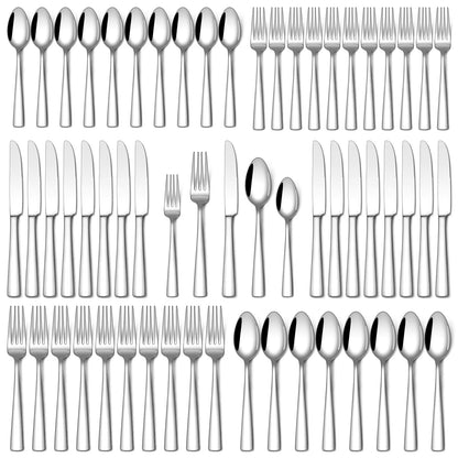 Stapava 40 Piece Silverware Set, Food-Grade Stainless Steel Flatware Sets for 8 Mirror Polished Cutlery Utensil Sets Include Dinner Knives Spoons and Forks Set Dishwasher Safe for Home Restaurant