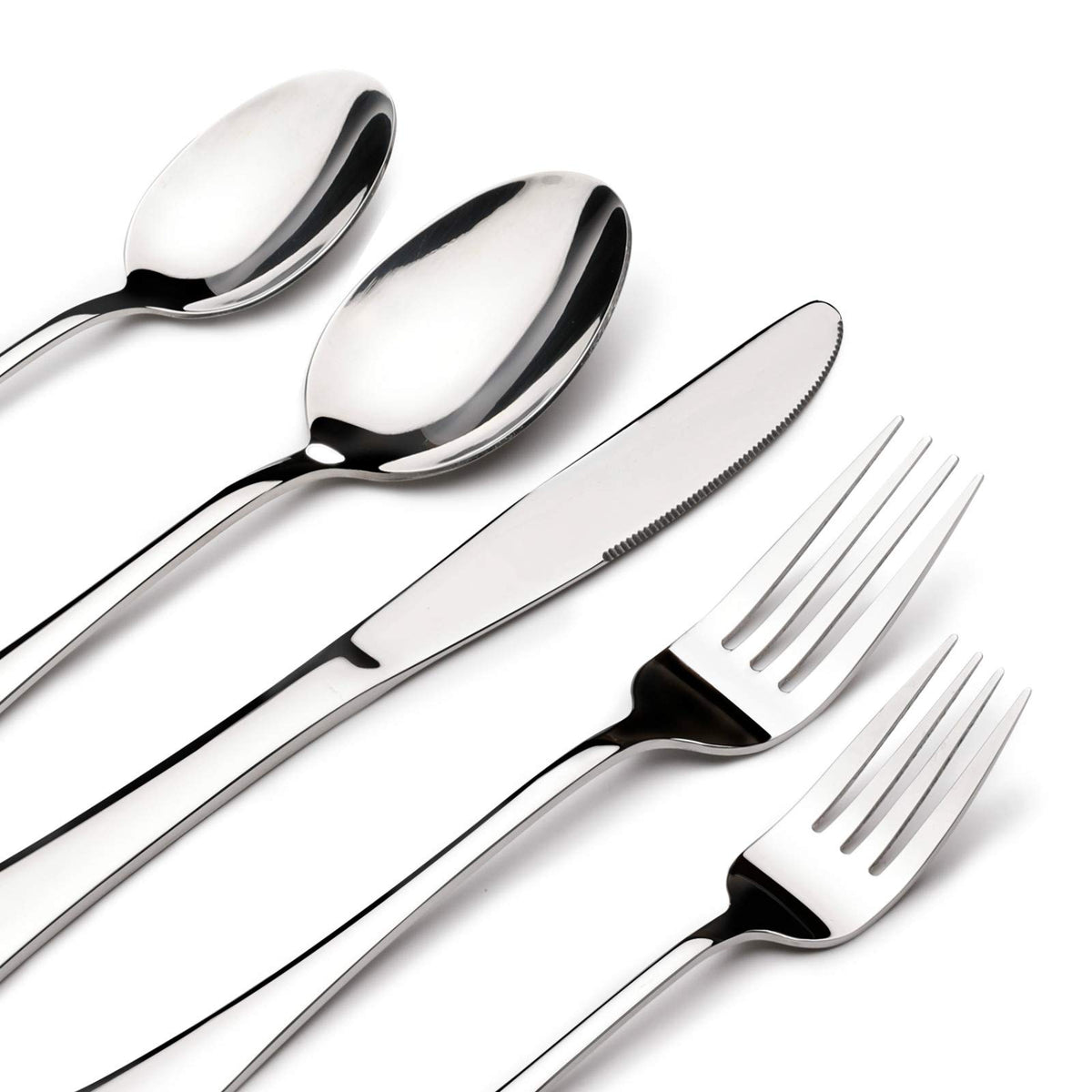 Silverware Set for 12,60 Piece Stainless Steel Flatware Utensil Cutlery Set | Heavy Duty Steak Knife Fork and Spoon, Dishwasher Safe, Gift Package for Wedding Housewarming