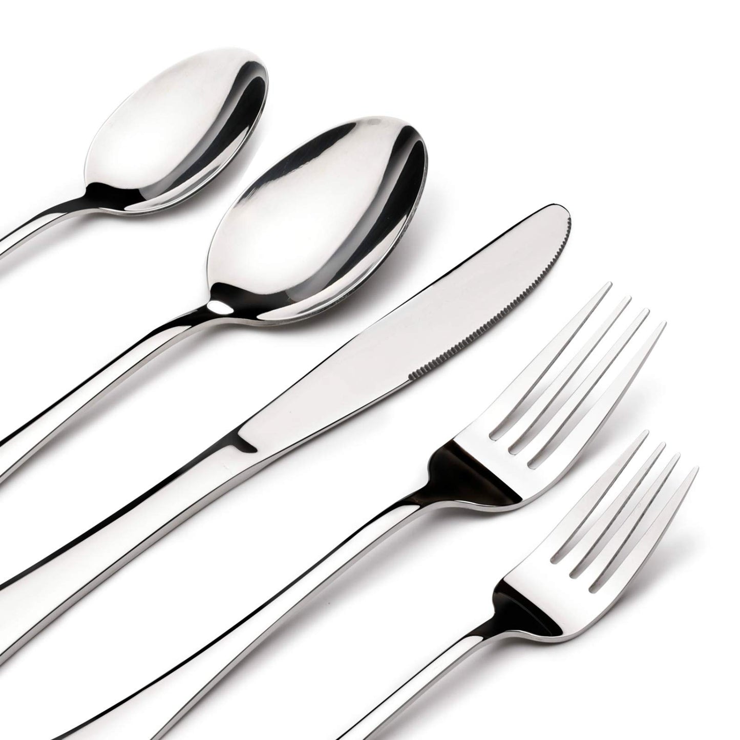 Silverware Set for 8, 40 Piece Stainless Steel Flatware Utensil Cutlery Set | Heavy Duty Steak Knife Fork and Spoon, Dishwasher Safe, Gift Package for Wedding Housewarming