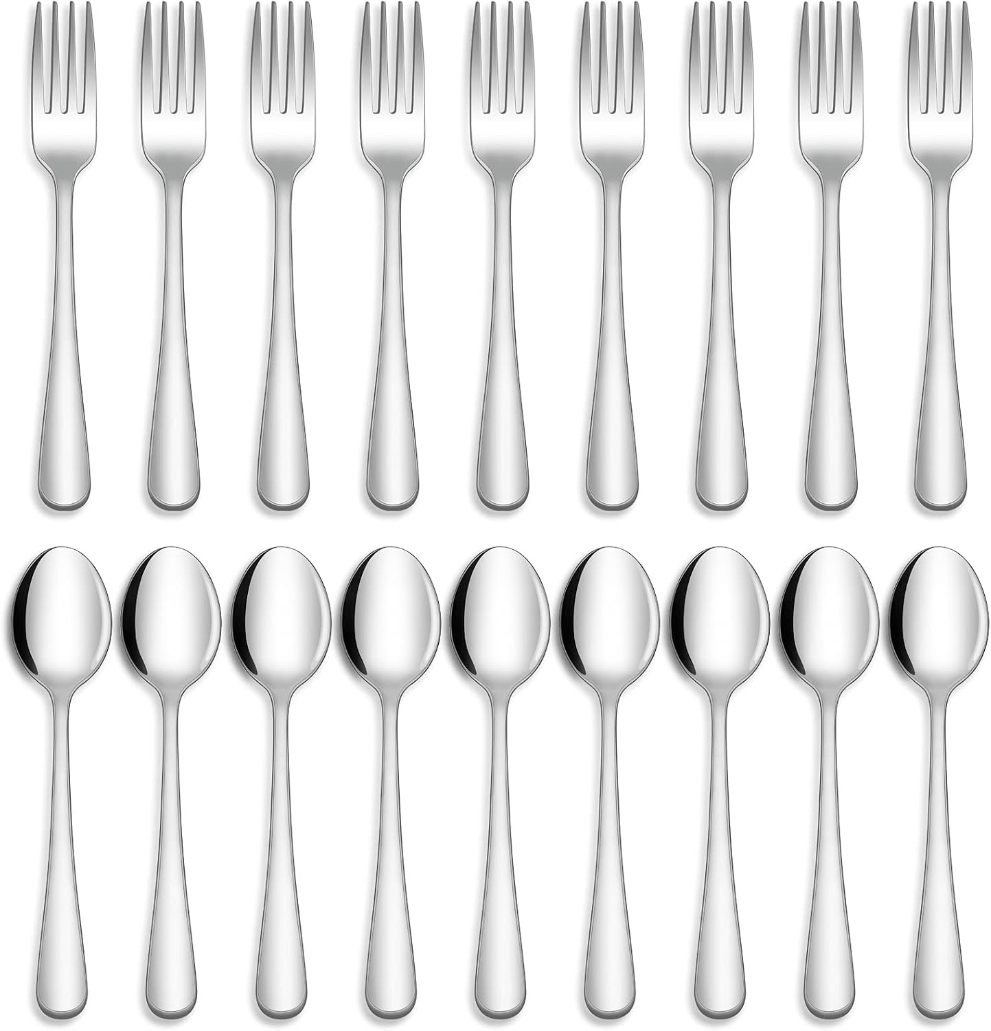 Hiware 24-piece Forks and Spoons Silverware Set, Food Grade Stainless Steel Flatware Cutlery Set for Home, Kitchen and Restaurant, Mirror Polished, Dishwasher Safe