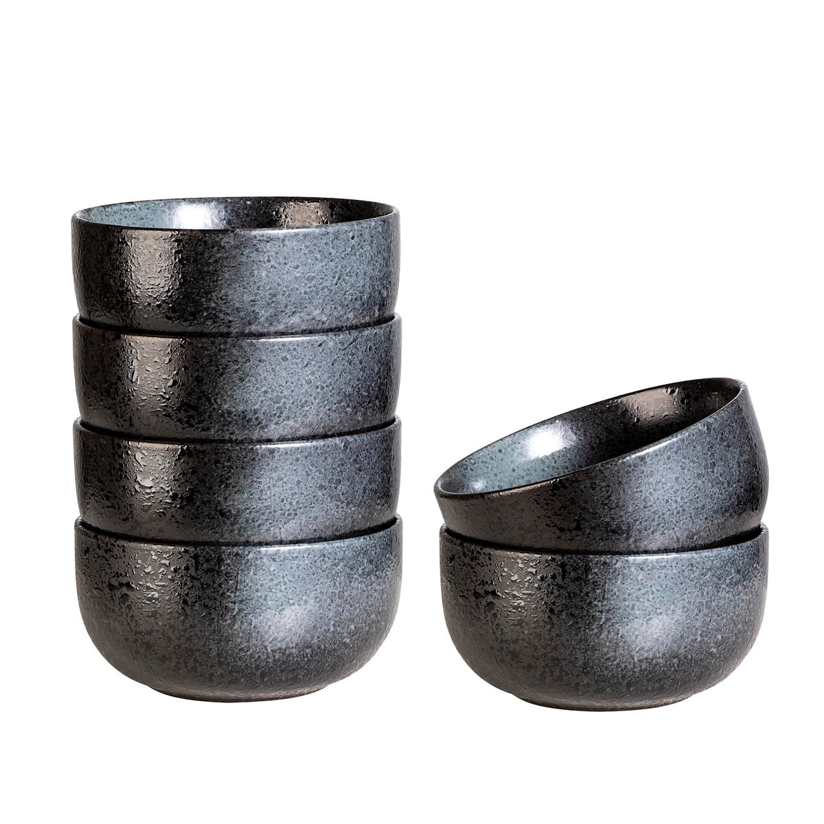 S&Q'S CERAMICS Cereal Bowls - 36 Ounce, Japanese Noodle Bowl Set, Ceramic Bowls for Kitchen, Breakfast, Oatmeal, Microwave and Dishwasher Safe, [Set of 4], Dark Blue