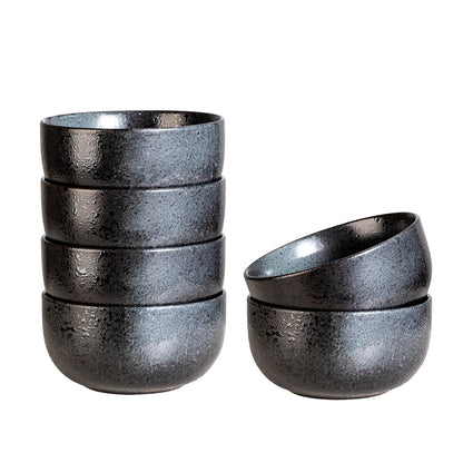 S&Q'S CERAMICS Cereal Bowls - 36 Ounce, Japanese Noodle Bowl Set, Ceramic Bowls for Kitchen, Breakfast, Oatmeal, Microwave and Dishwasher Safe, [Set of 4], Dark Blue