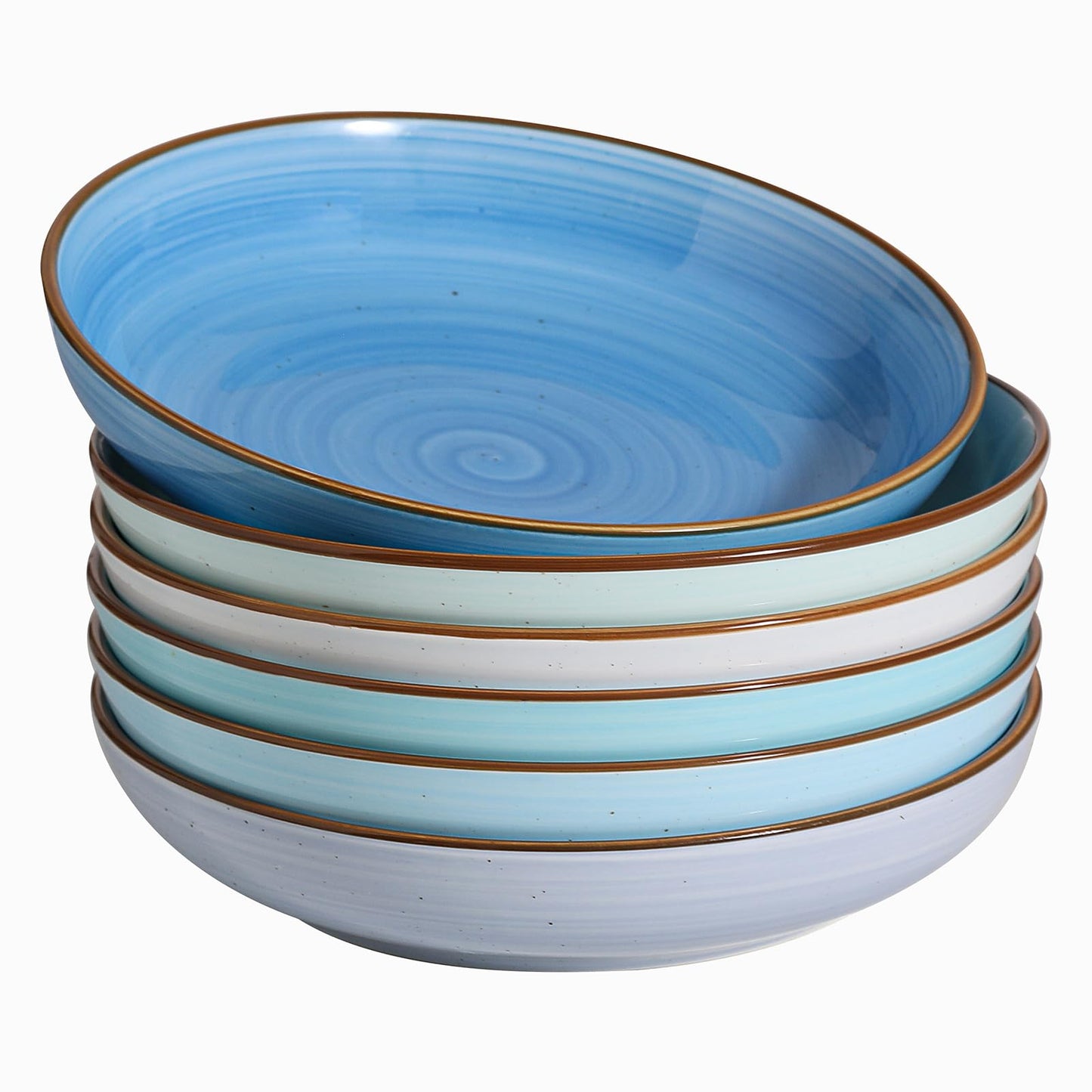 Y YHY Pasta Bowls, 30oz Salad Bowls White Soup Bowls Large Pasta Serving Bowl Porcelain Pasta Plates Wide and Shallow Bowls Set of 6 Microwave Dishwasher Safe Valentines Day Gift