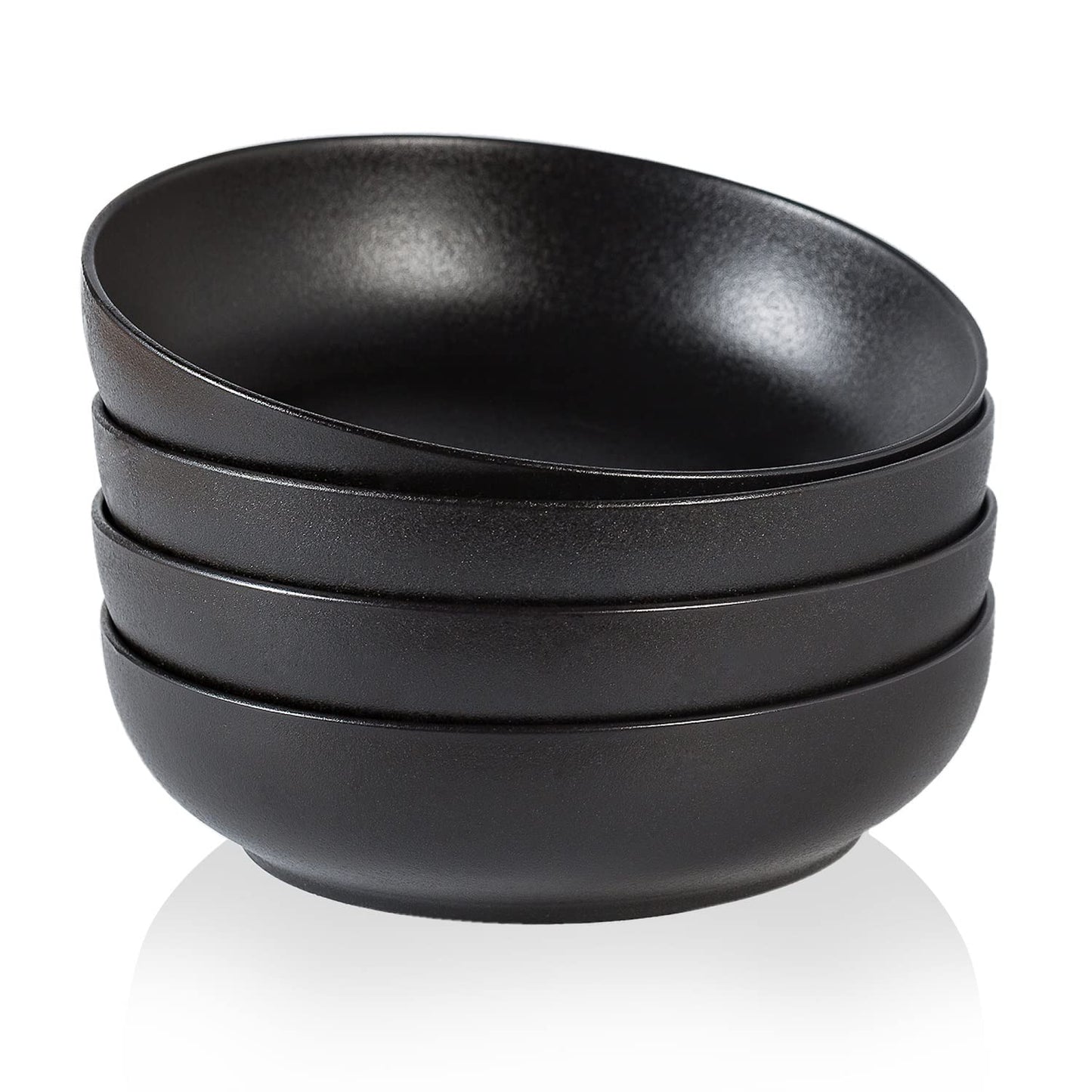 30oz Ceramic bowls set of 4-8" serving bowls for Kitchen,Pasta,Salad-Dishwasher & Microwave Safe Perfect for Housewarming, Thanksgiving, Christmas-Caramel Brown