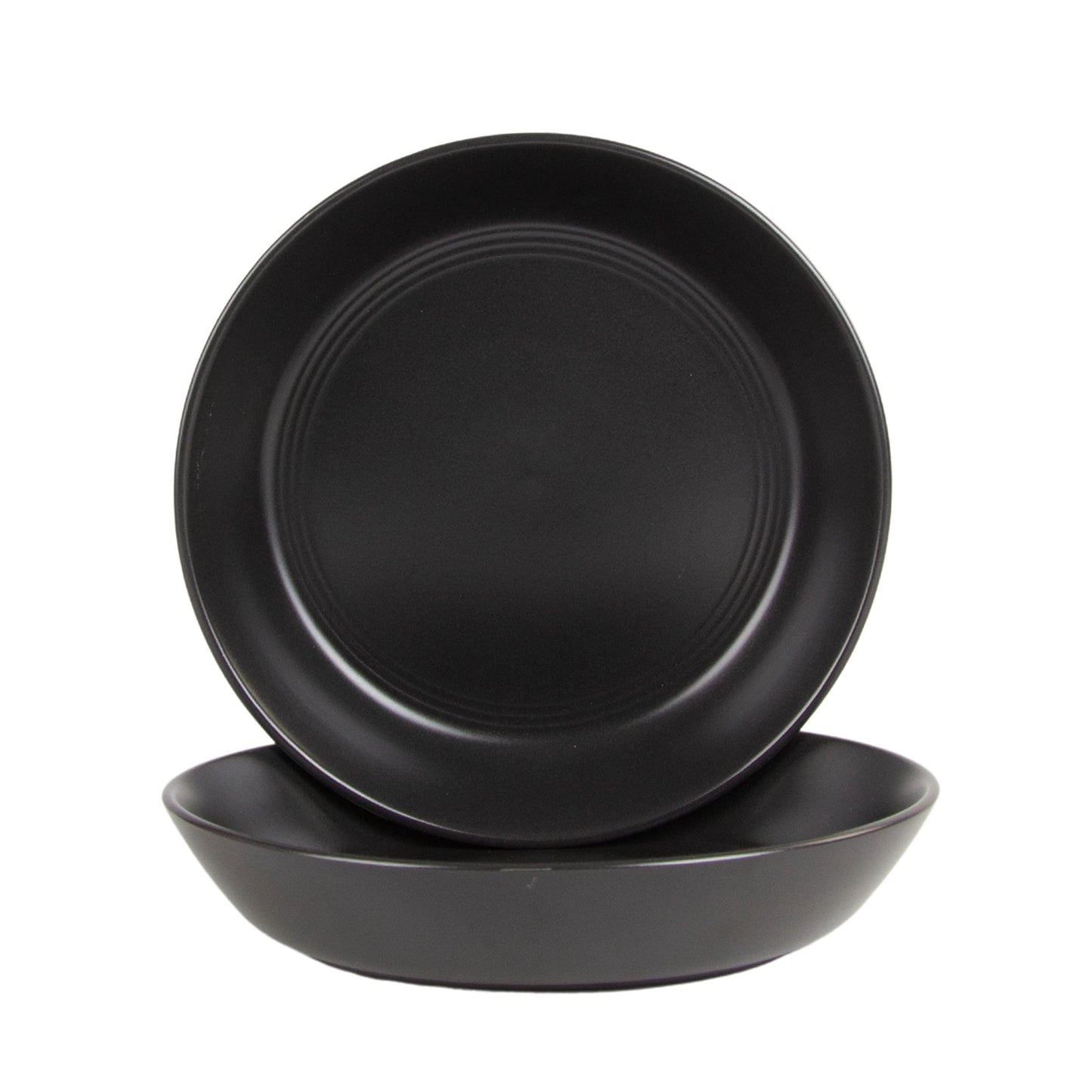 Double Line 8.25" Salad Plate, Set of 6, Cobalt Blue