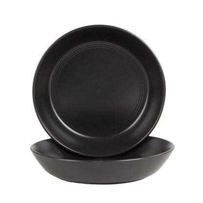 Double Line 8.25" Salad Plate, Set of 6, Cobalt Blue