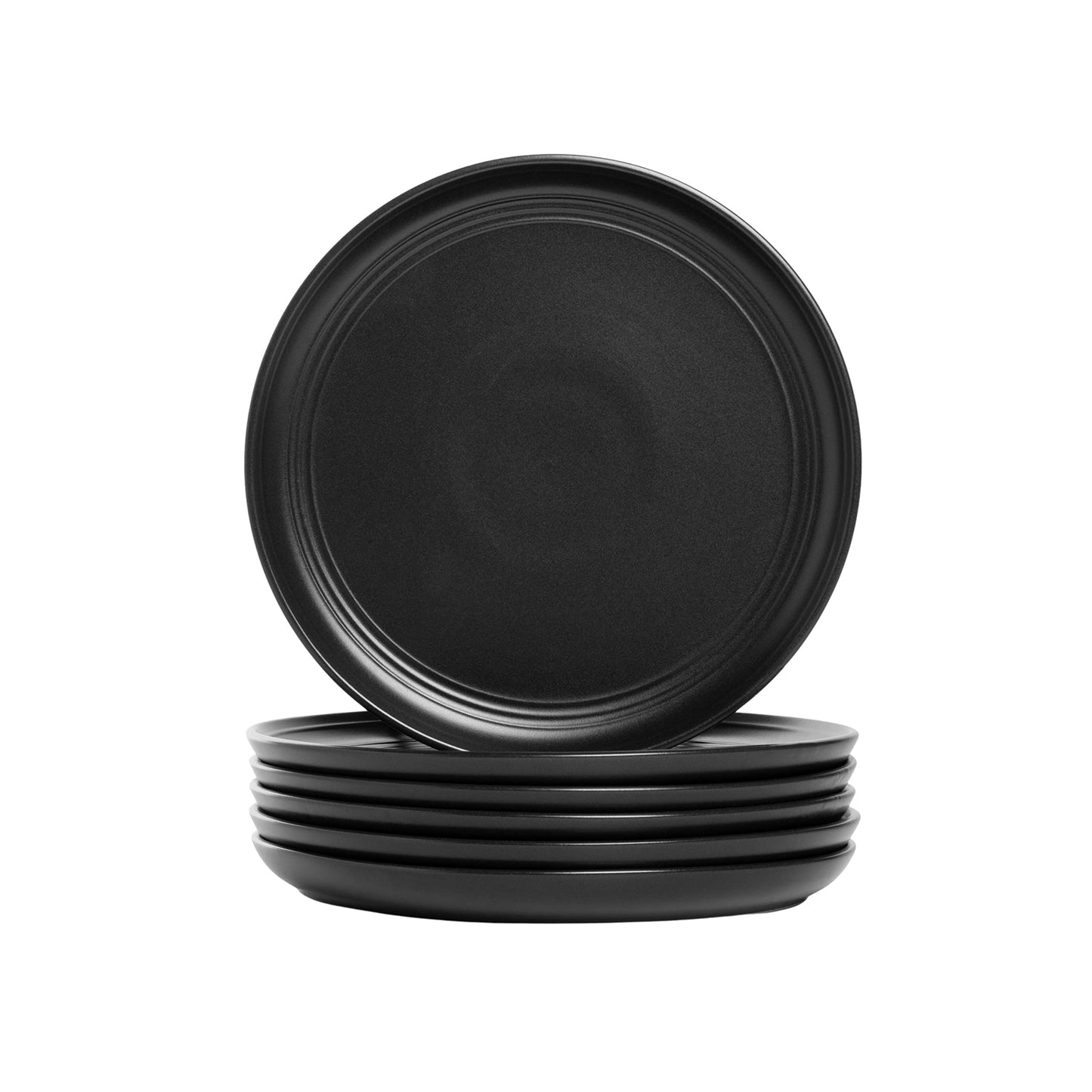 Double Line 8.25" Salad Plate, Set of 6, Cobalt Blue
