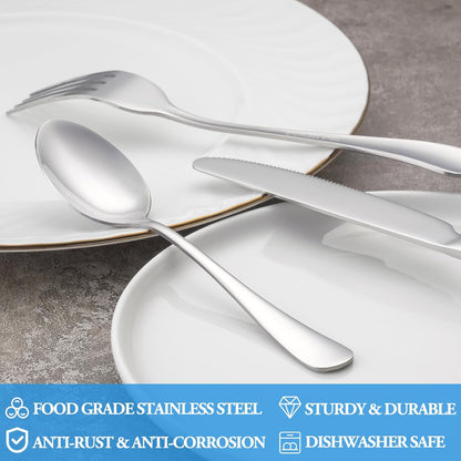Dinner Spoon Set,16 Pcs 7.3" Tablespoons,Premium Food Grade Stainless Steel Spoons,Durable Metal Spoon,Tablespoon,Silverware Spoons Only,Mirror Finish & Dishwasher Safe,Use for Home,Restaurant