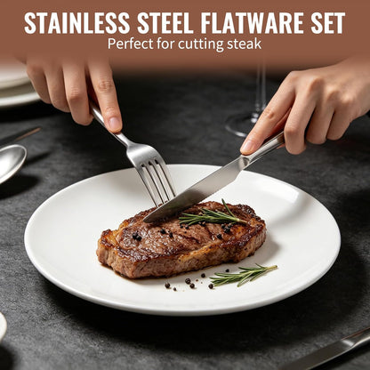 200 Pcs Stainless Steel Silverware Set, 100 Dinner Forks and 100 Knives, Flatware Cutlery Set, Mirror Polished Dishwasher Safe Tableware for Home, Restaurant, Catering and Kitchen