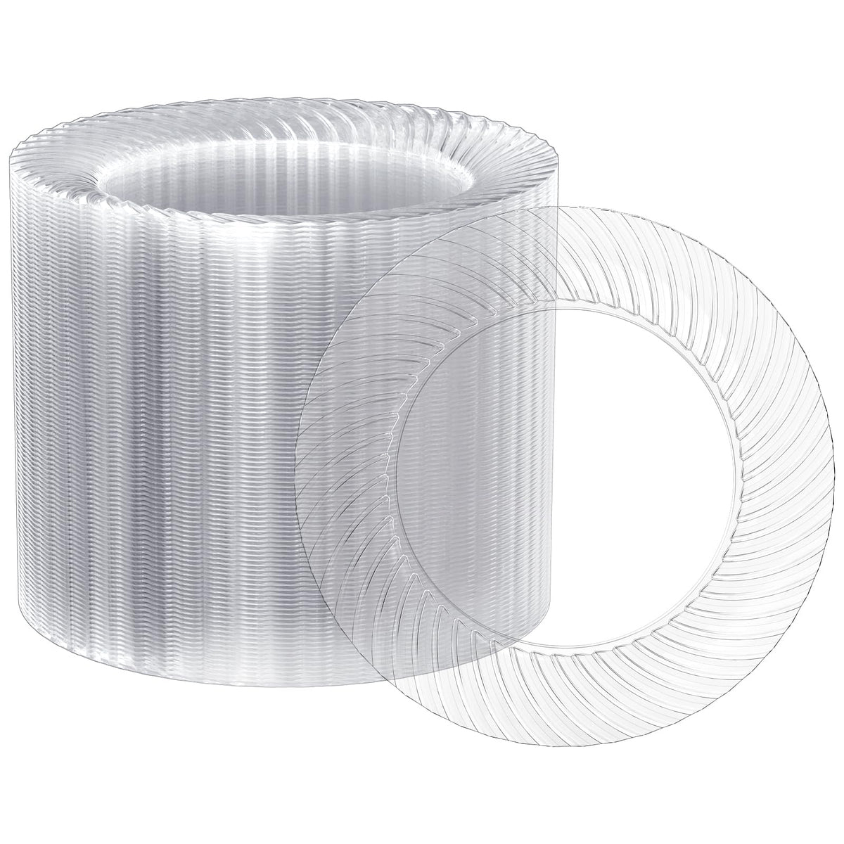 FOCUSLINE 7 Inch Clear Plastic Plates, 100 Count Disposable Heavy Duty Salad Dessert Plates, Premium Hard Plastic for Weddings, Parties & Events