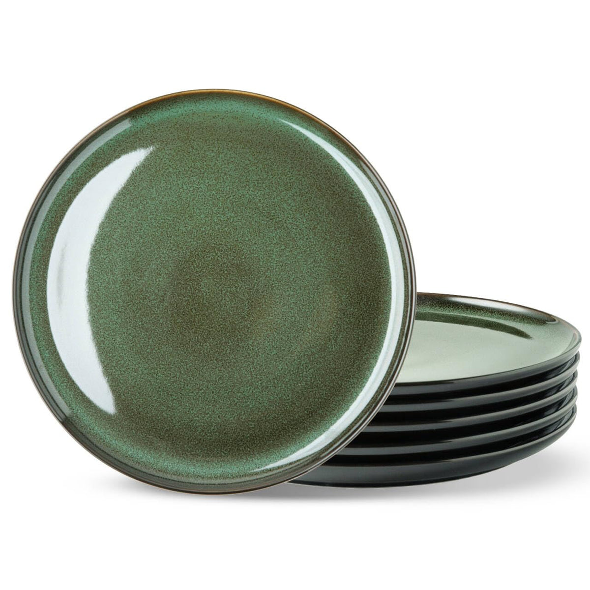 LERATIO Ceramic Dinner Plates Set of 4,10.5 Inch Reactive Glaze Plate Sets | Porcelain Modern Shape Dinnerware Dishes Set for Kitchen,Microwave&Dishwasher&Oven Safe,Scratch Resistant-Blue
