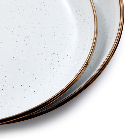 Barebones 8 Inch Salad Plate - Set of 2 Salad Plates - Enamelware Plates - Durable Kitchen or Camping Plate - Eggshell