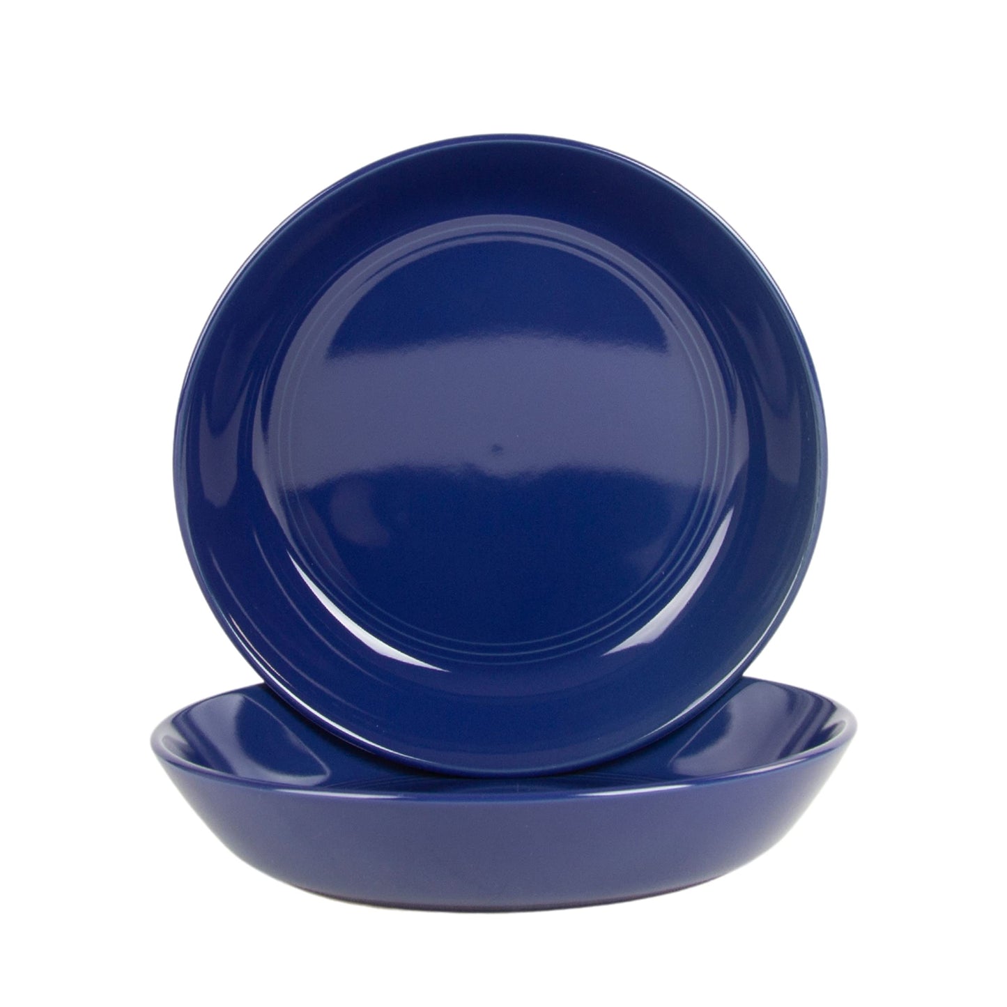 Double Line 8.25" Salad Plate, Set of 6, Cobalt Blue