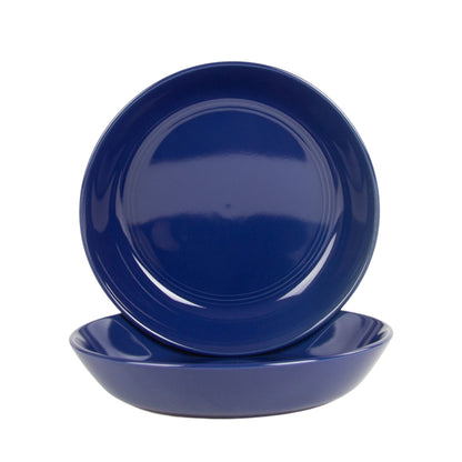 Double Line 8.25" Salad Plate, Set of 6, Cobalt Blue