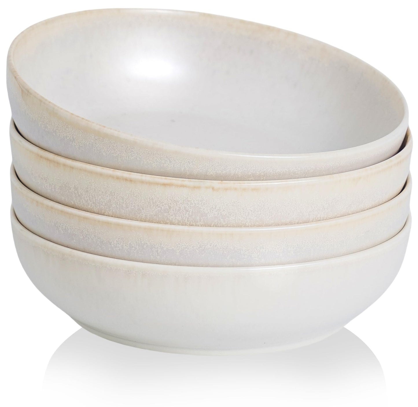 30oz Ceramic bowls set of 4-8" serving bowls for Kitchen,Pasta,Salad-Dishwasher & Microwave Safe Perfect for Housewarming, Thanksgiving, Christmas-Caramel Brown