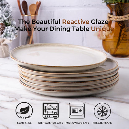 AmorArc Ceramic Plates Set of 6,8.5 Inch Stoneware Small Dinner Plates Set | Handmade Reactive Glaze Rustic Plates s for Dessert,Salad,Appetizer,Dinner ,Microwave & Dishwasher Safe,Scratch Resistant