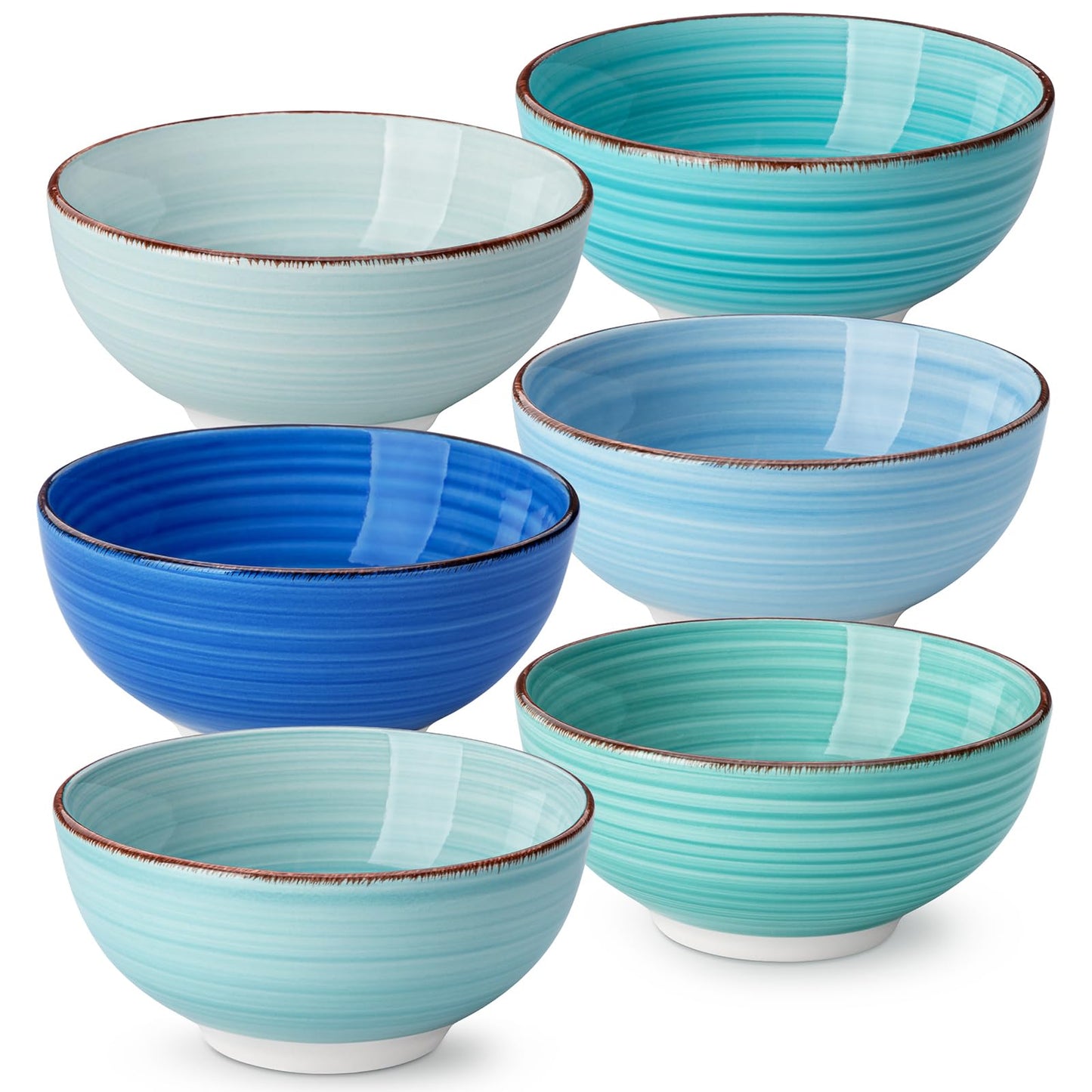vancasso Bonita 12 Oz Small Bowls Set of 6, Ceramic Mini Dessert & Dipping Dishes, 5" Kids Bowls for Dip and Snacks, Microwave Safe Multicolor