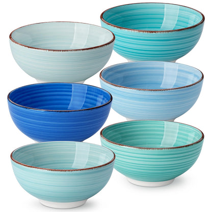 vancasso Bonita 12 Oz Small Bowls Set of 6, Ceramic Mini Dessert & Dipping Dishes, 5" Kids Bowls for Dip and Snacks, Microwave Safe Multicolor