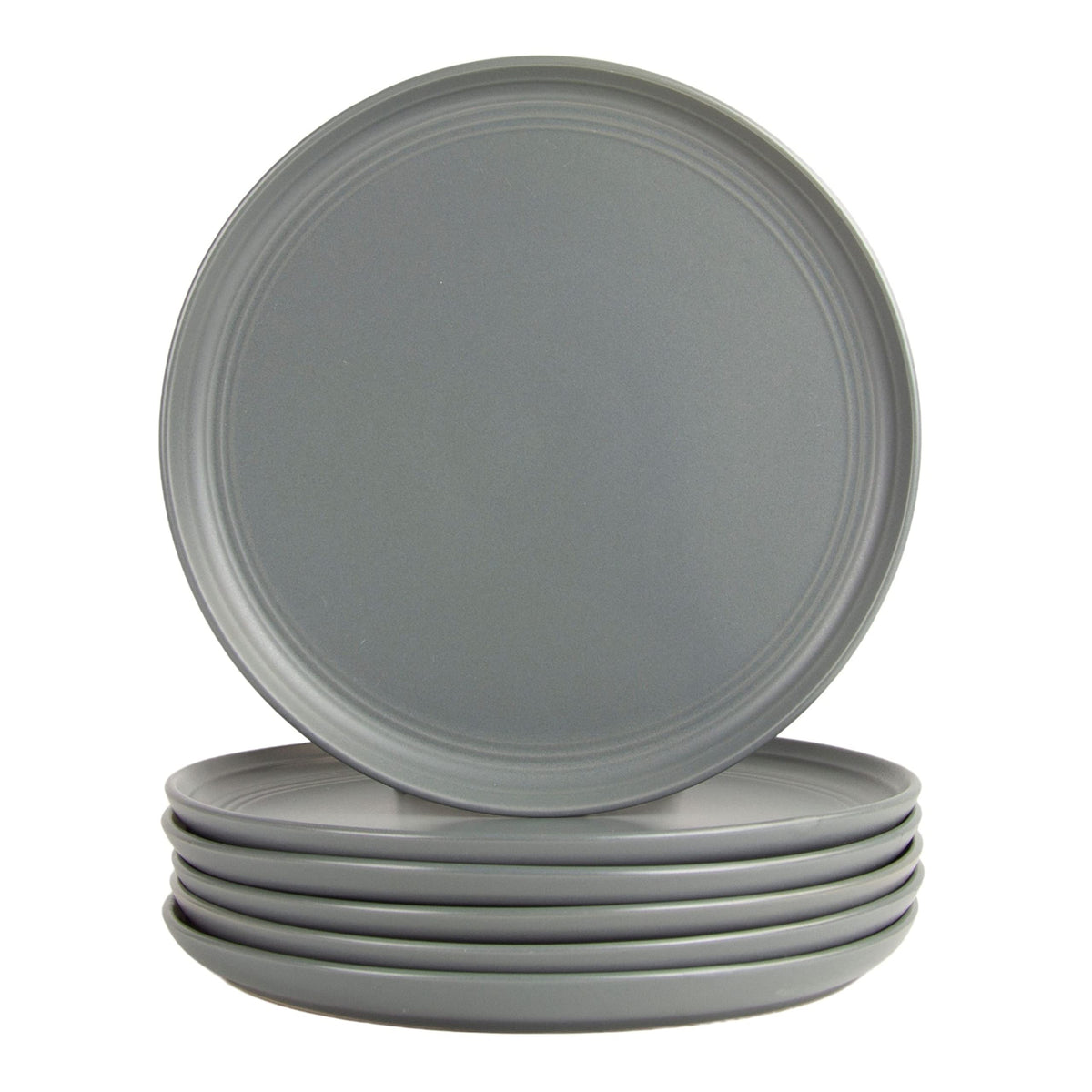 Double Line 8.25" Salad Plate, Set of 6, Cobalt Blue