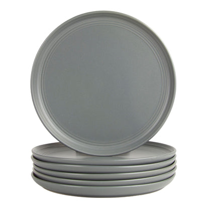 Double Line 8.25" Salad Plate, Set of 6, Cobalt Blue
