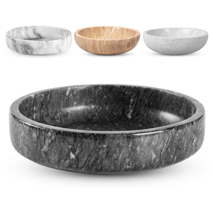 FNTSTICGOODS Travertine Decorative Bowl - 7.8” Diameter & 2” Height - Key Bowl for Entryway Table - Travertine - Organic Modern Centerpiece - Beige/Natural